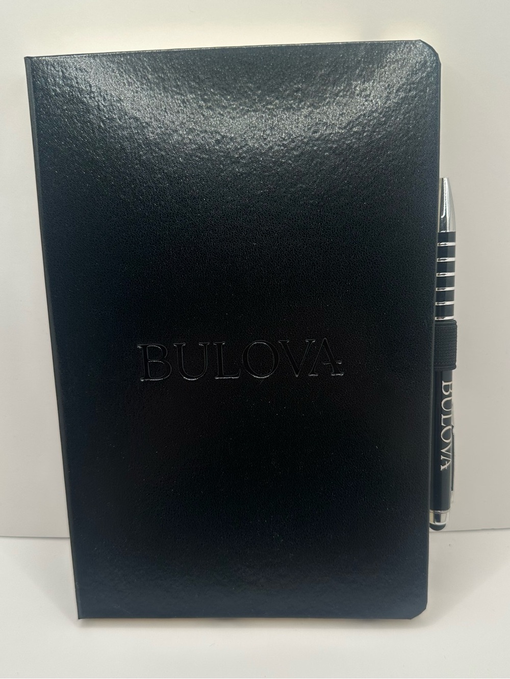 Bulova Black Notebook with Matching Black and Silver Pen